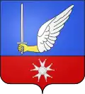 Variante 2: Klauenflügel, schwertschwingend (de Moncey, Familienwappen)
