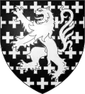 Schwarz, mit Balkenkreuzen besät (Menneville FR)