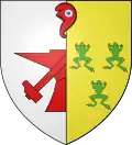 Drei Frösche in der Draufsicht im Wappen von Chantraine, Frankreich