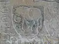 Wappen der Helfensteiner auf dem Epitaph der Adelheid von Helfenstein im Kloster Blaubeuren, 1356