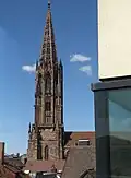 Krabbenbesetzter Turmhelm des Freiburger Münsters, vollendet um 1330