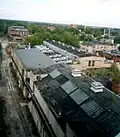 Werkbahngleis 2 Richtung Norden, Abzweig zum Containerbahnhof und zur Peroxid-Abteilung (2004)