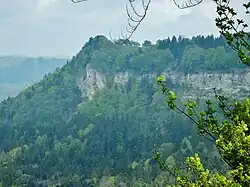 Blick vom Aussichts­punkt Schinderlucke auf das Lochenhörnle
