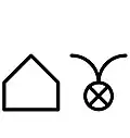 Flughafen Haus + Rad mit Flügeln