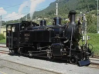 Brig-Furka-Disentis-Bahn HG&nbsp;3/4 3 bei der Museumsbahn Blonay–Chamby
