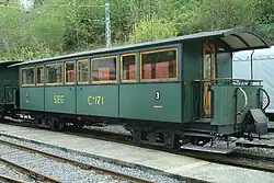 Personenwagen 171 (Herbrand 1891) im Chamby-Musée (Chaulin)