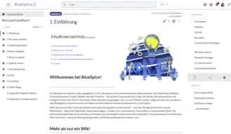 Discovery-Skin mit einer Seite aus dem BlueSpice Benutzerhandbuch