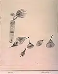 Blume und Früchte, 1927, Feder auf Papier mit Leimtupfen auf Karton, Sammlung Berggruen, Berlin