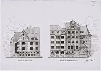 Giebel zur Wakenitzmauer und zur Kanalstraße