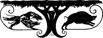 Seitenende mit Wildschweinjagd (1897)