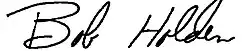 Signatur von Bob Holden