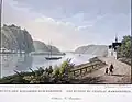 Altkolorierter Aquatintastich von R. Bodmer 1832