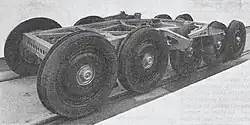 Drehgestell des Wagens 3. Klasse