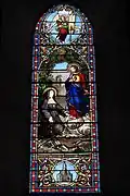 Herz-Jesu-Erscheinung, unten die Kirche Sacré-Cœur de Montmartre