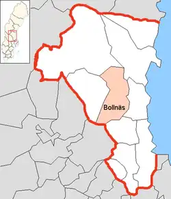 Lage der Gemeinde Bollnäs