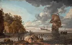 Niederländisches Kriegsschiff in den Westindischen Inseln, 1648, Öl auf Leinwand, 47×71 cm (Wadsworth Atheneum)