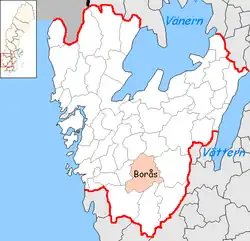 Lage der Gemeinde Borås