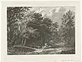 Waldlandschaft mit Holzbrücke, von C.C. Huijsmans signiert, Rijksmuseum, Amsterdam.