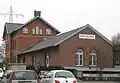 Das ehemalige Bahnhofsgebäude Bottrop Nord beherbergt heute eine Gastronomie sowie eine Anwaltskanzlei