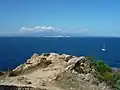 Straße von Bonifacio vom Capo Testa in Santa Teresa Gallura Sardinien