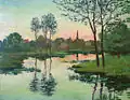 Sunset on the river, um 1890