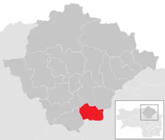Lage der Gemeinde Breitenau am Hochlantsch im Bezirk Bruck-Mürzzuschlag (anklickbare Karte)