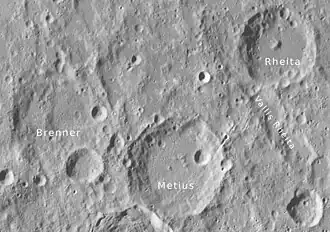 Metius und Umgebung (LROC-WAC)