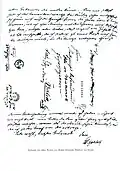 Erster Brief Bismarcks an Scharlach vom 14.&nbsp;No­vember 1833 (Adressfeld und Rückseite)