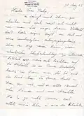 Brief Ernst Federns an Maria Johanna Fischer zum Tod Karl Fischers, Cleveland, Ohio, 30. März 1963, Seite 1