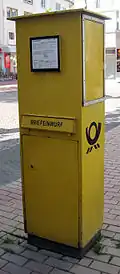 Oberer Teil für Wertzeichengeber reserviert (innerhalb des grauen Rahmens)