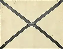 Rückseite eines Briefumschlags mit Trauerrand, 1893