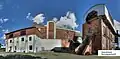 Panoramaansicht der Brikettfabrik, benannt nach Richard Herrmann. Auf dem Foto ist links das Fabrikgebäude zu sehen, rechts die Schmiede mit Kohlebunker.