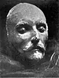 Angebliche Totenmaske Shakespeares nach der Abbildung in der Encyclopædia Britannica von 1911