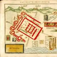 Die Brittenburg nach Abraham Ortelius 1562 und 1581