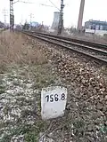 Eisenbahn-Kilometerstein Brno (Tschechien)