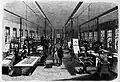 Druckersaal bei F.A. Brockhaus in Leipzig, um 1870