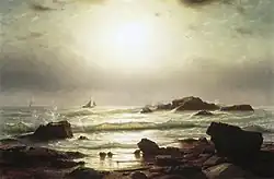 Sail Boats Off a Rocky Coast (Segelboote vor felsiger Küste), um 1864