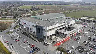 Außenansicht der Brose Arena in Bamberg (Februar 2020)