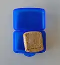Brotdose aus blauem Kunststoff