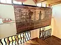 Sarner Blockwand von 1543 mit den Heiligen Sebastian, Barbara, Bruder Klaus und Georg.