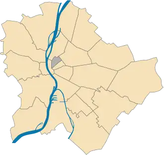 Lage des VI. Bezirks in Budapest