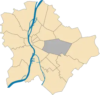 Lage des X. Bezirks in Budapest