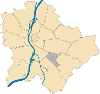 Lage des XIX. Bezirks in Budapest