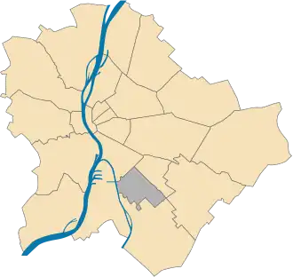 Lage des XX. Bezirks in Budapest