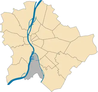 Lage des XXI. Bezirks in Budapest