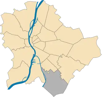 Lage des XXIII. Bezirks in Budapest
