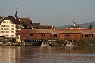 Büren an der Aare, Holzbrücke (1821).