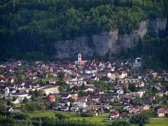 Bürs – Dorfkern von Norden gesehen