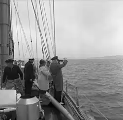 Heinrich Lübke mit Ehefrau während der Kieler Woche 1961 auf Aschanti IV