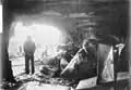 Gefechtsschaden auf der Derfflinger unterhalb der Brücke nach der Skagerrakschlacht 1916